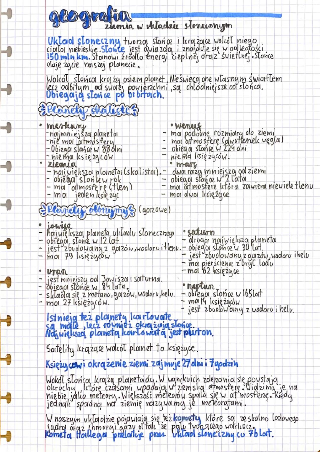 H
H
→
+
H
.
●
0
●
geografica w wkładzie słoneconymn
Uklad sloneczny tworzą słońce i kerażące wokół niego
ciollol niebieskie Słońce jest gwia
