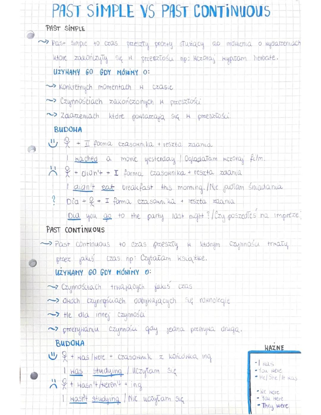 Różnice między Past Simple a Past Continuous