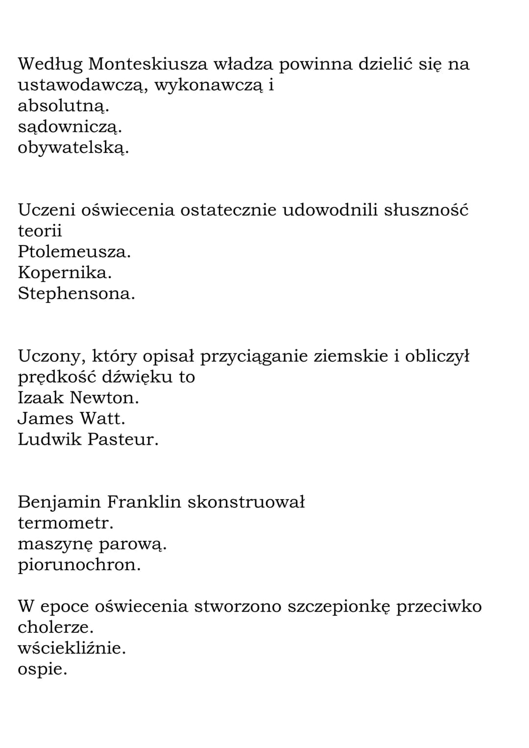 Oświecenie w Europie -
Test
Idee oświeceniowe rozprzestrzeniły się w Europie w
wieku
XVIII.
XVII.
XIX.
Krajem, który w XVIII wieku wywierał 