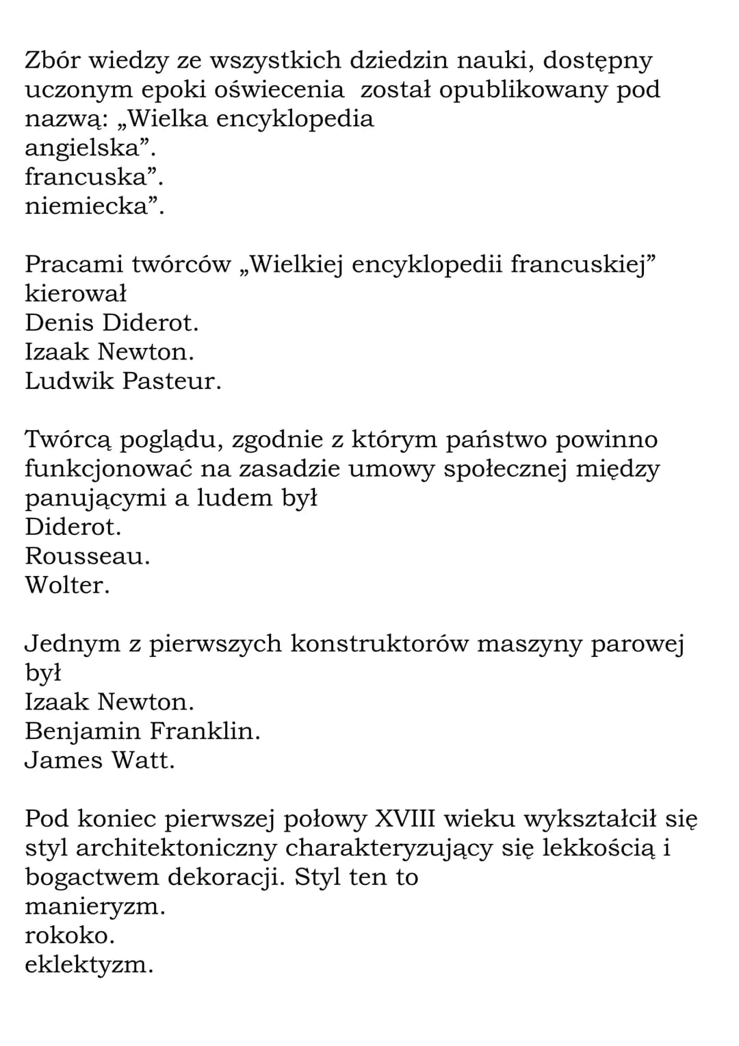 Oświecenie w Europie -
Test
Idee oświeceniowe rozprzestrzeniły się w Europie w
wieku
XVIII.
XVII.
XIX.
Krajem, który w XVIII wieku wywierał 