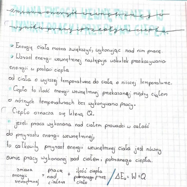 Know Zmiana energii wewnętrznej wyniku pracy i przepływu ciepła thumbnail