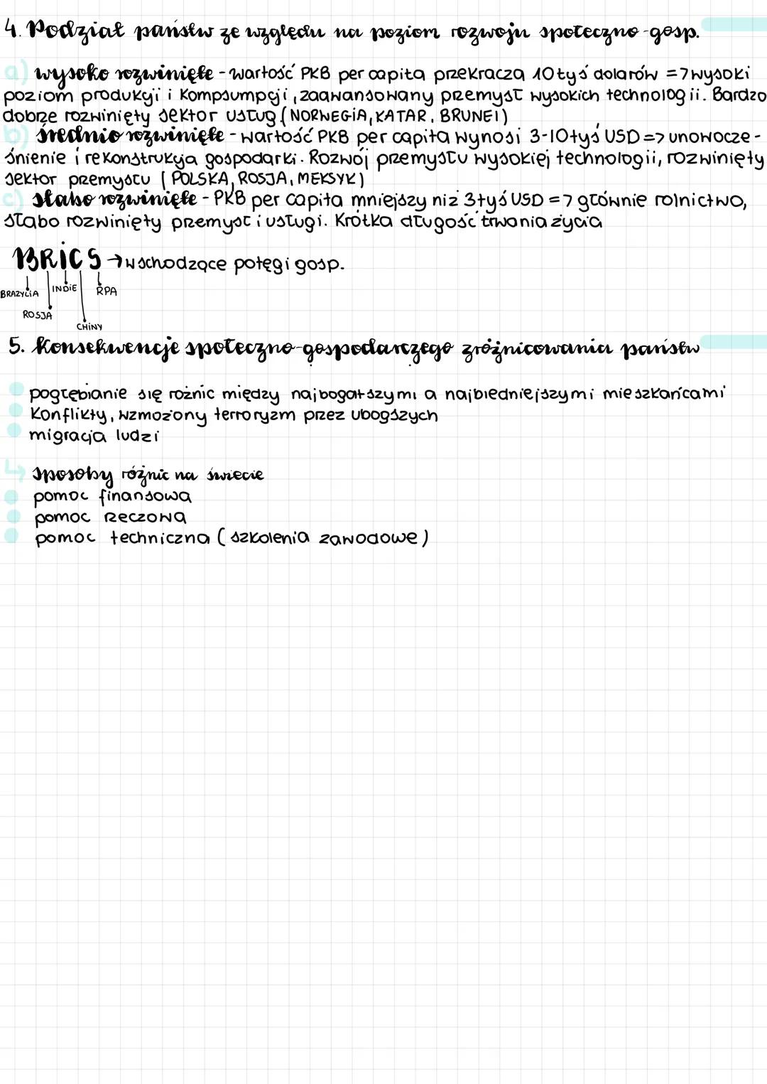 # miemiki rozwoju
społeczno-gospodine zego
państw

1. Czynniki wpływające na dysproporcje

- ekonomiczne: dzięki zasobom finansowych państwo
