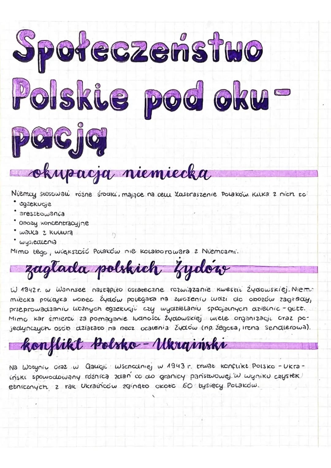 Społeczeństwo
Polskie pod oku-
pacją
okupacja niemiecka
Niemcy stosowau różne środki, mające na celu Lastraszenie Polaków. Kilka 2 nich to
e