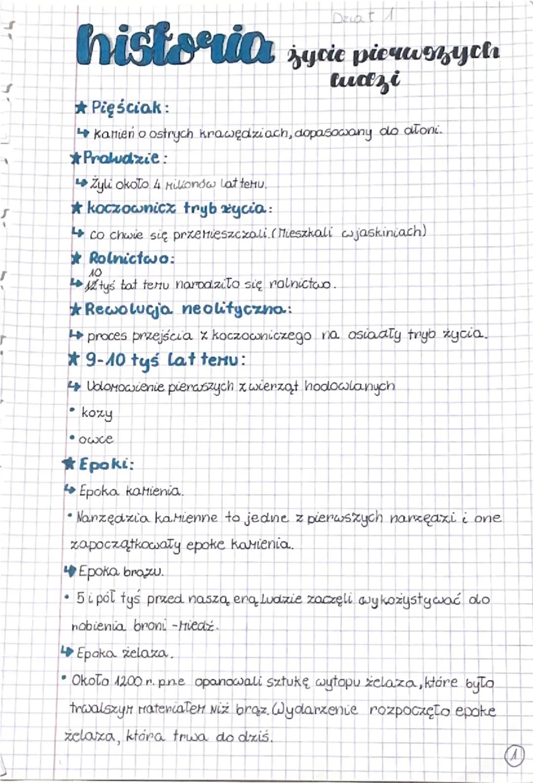 .
Decat T
historia zycie pierwszychı
ludzi
Pięściak:
Kamień o ostrych krawędziach, dopasowany do dłoni.
*Praludzie
Zyli około 4 milionów lat