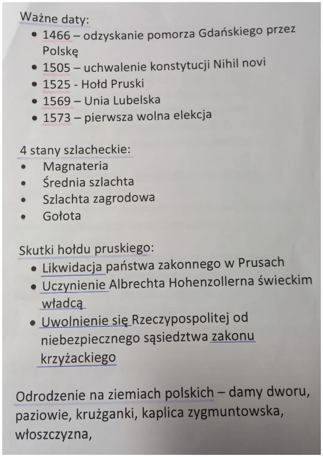 HISTORIA-DZIAŁ 2
Zagadnienia:
Demokracja szlachecka - forma rządu w
dawnej Polsce, gdy szlachta miała decydujący
wpływ na najważniejsze spra