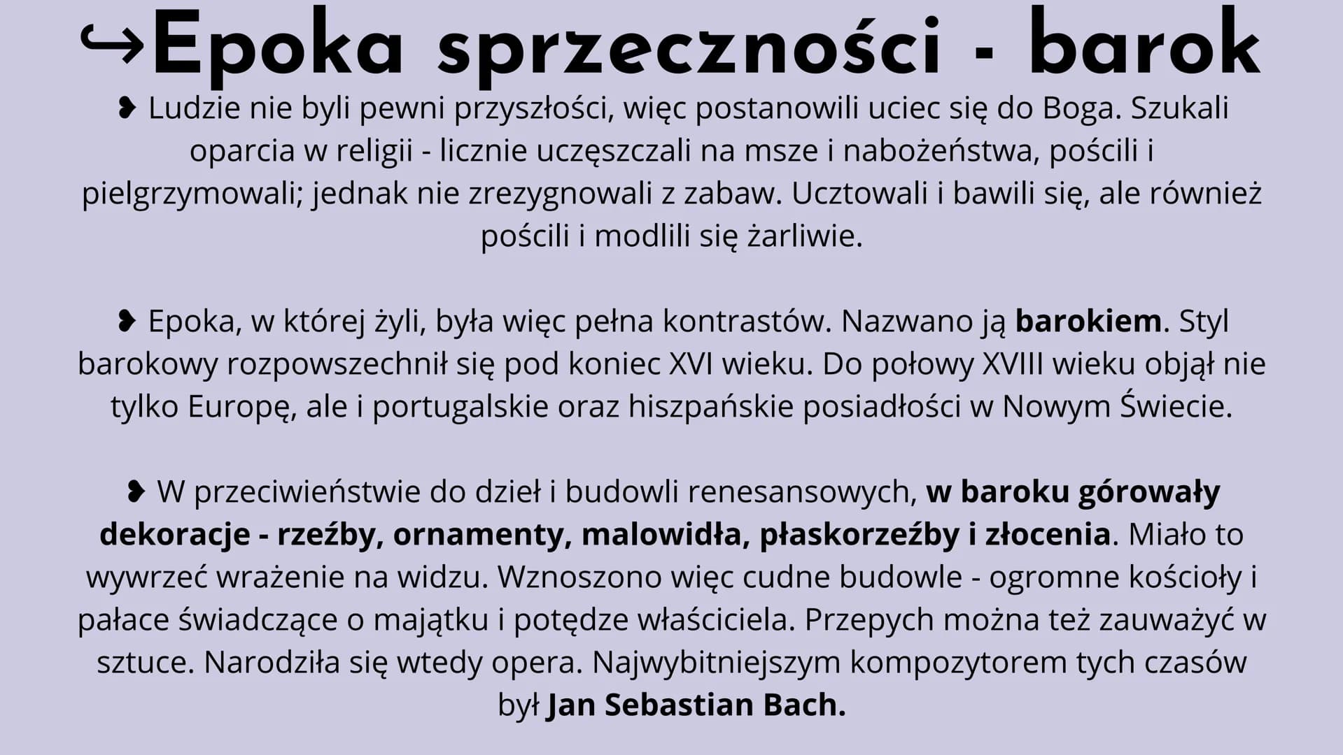 Barok i sarmatyzm
w Europie
Barroco (fr.) - nieregularna perła
Sarmaci - lud znad Morza Czarnego
Okrutne wojny religijne, klęsk głodu i epid