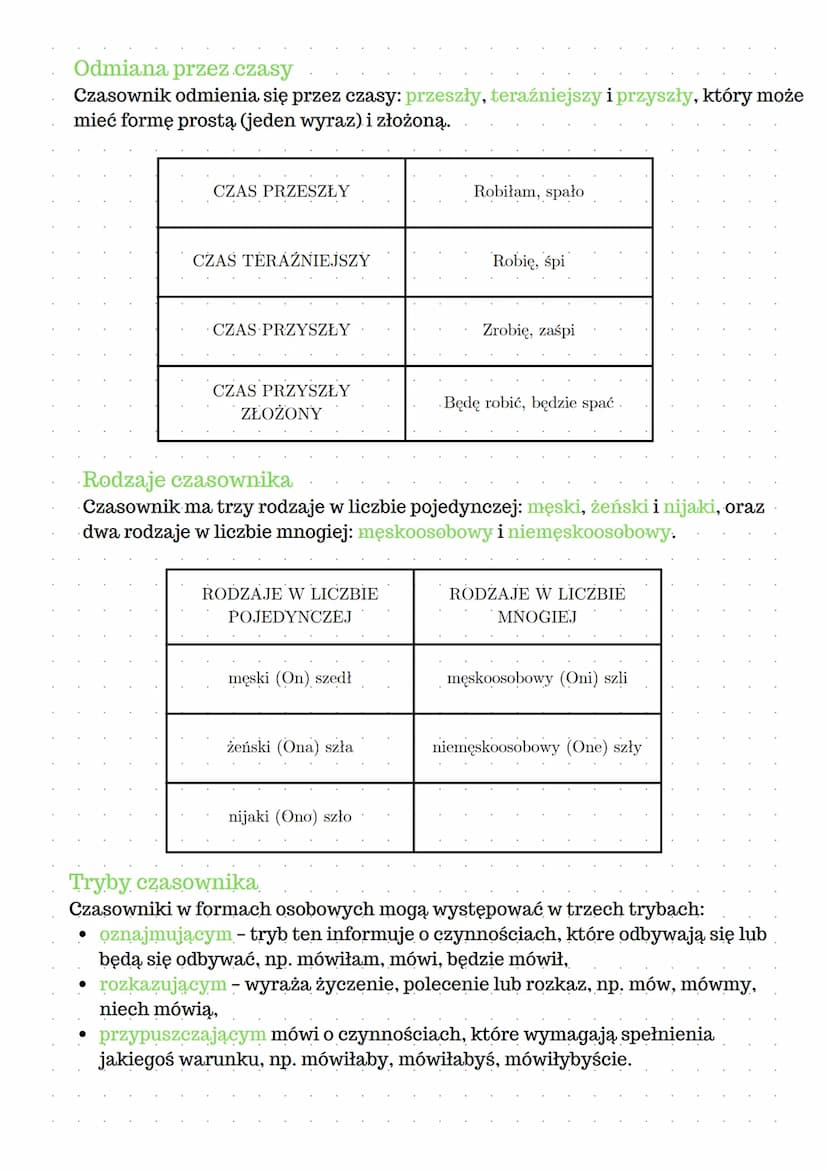 CZASOWNIK
Czasownik jest to odmienna część mowy, która oznacza czynność lub stan.
Odpowiada na pytania: co robi? co się z nim dzieje?
Przykł