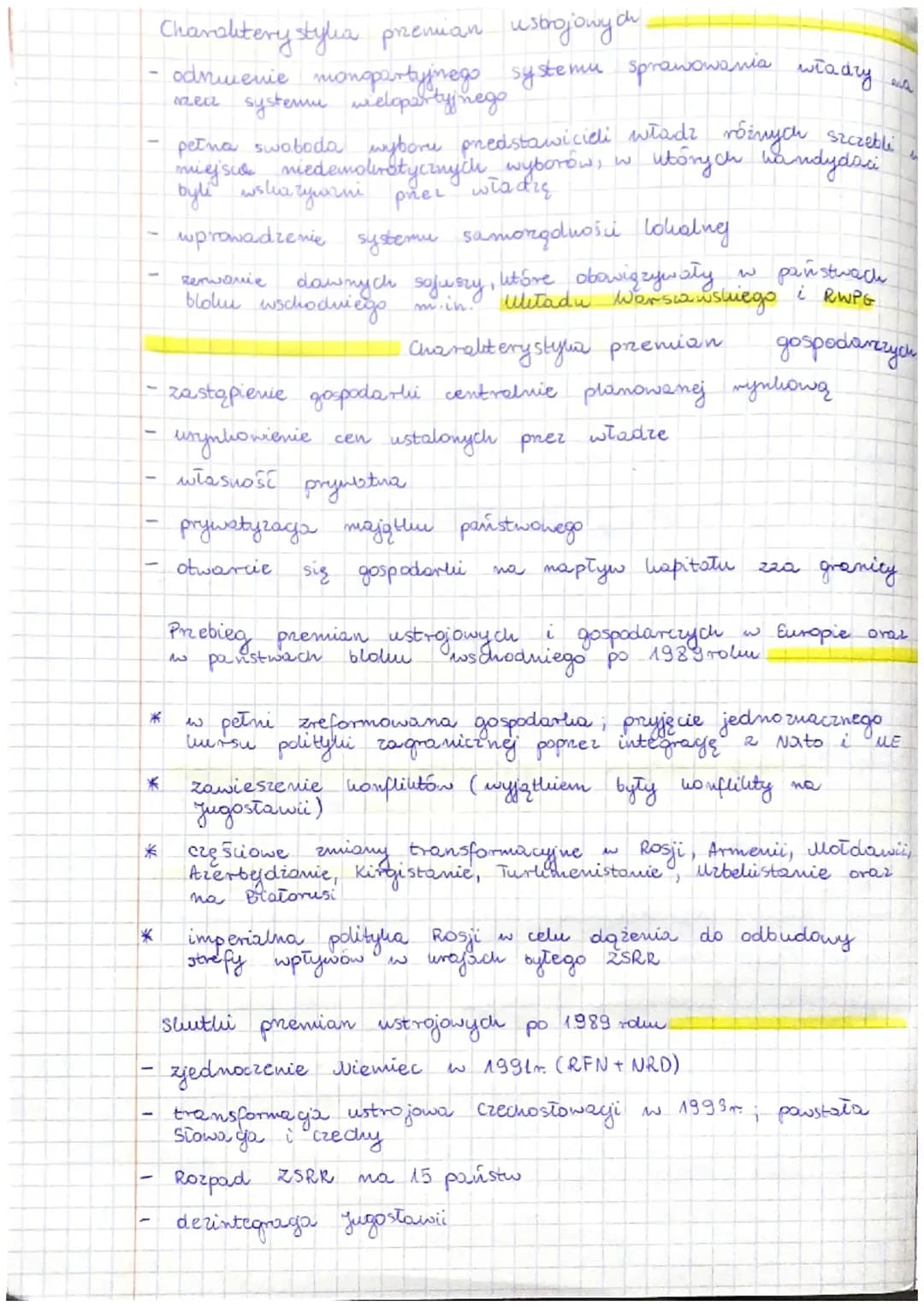 Przemiany ustrojowe i gospodarcze w Europie po 1989 roku
