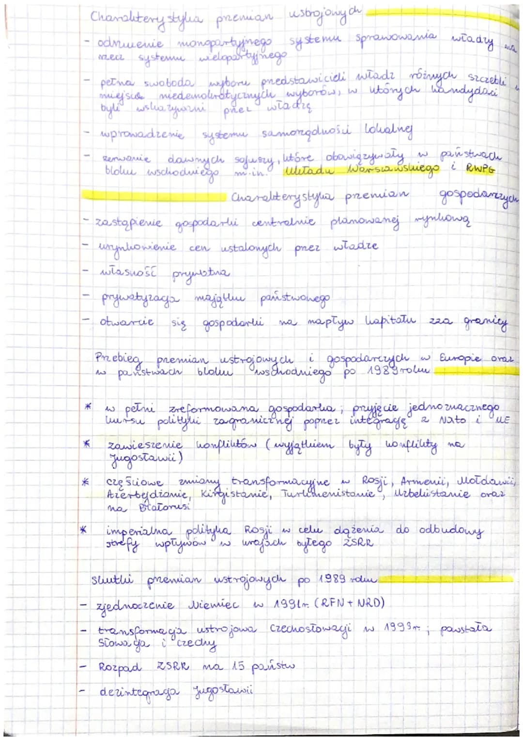 Charakterystyka przemian ustrojonych
odnienie monopartyjnego systemu sprawowania władzy
rzecz systemu wielopartyjnego
*
*
pełna swoboda wybo