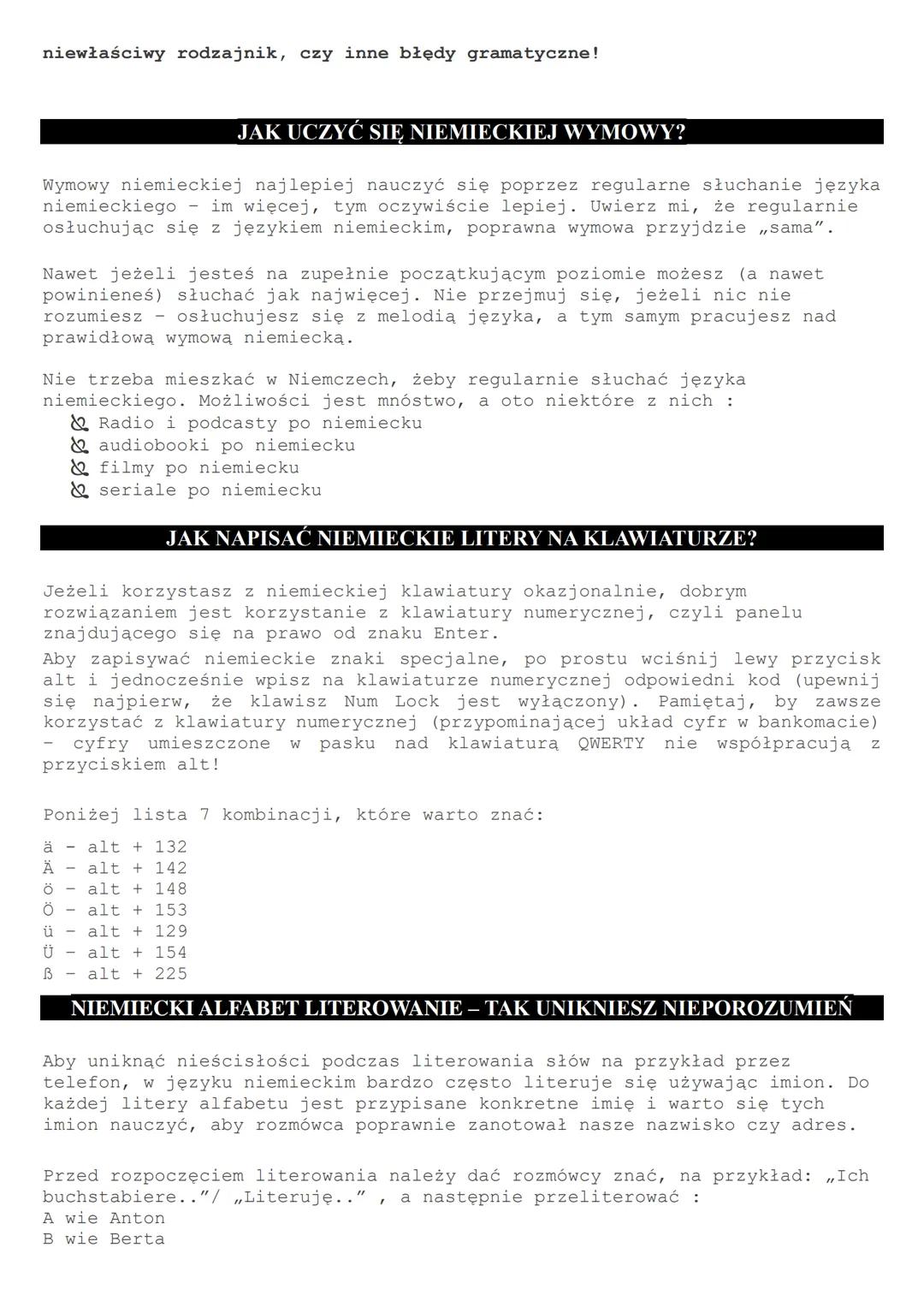 ALFABET NIEMIECKI I WYMOWA
Spis treści
1. Alfabet niemiecki ile ma liter?
2. Alfabet niemiecki - wymowa
2.1 wymowa długie i krótkie samogłos