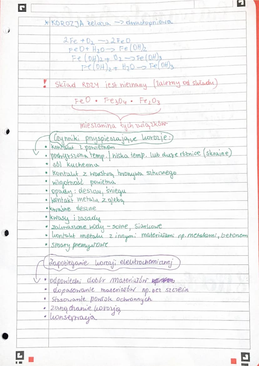 4. Kriszja
chemiczna milurobiologicana
elektrochemiczna
KOROZJA CHEMICZNA)
stopniowy proces
• zachodzi między metalem (lub innym ciasem)
i o