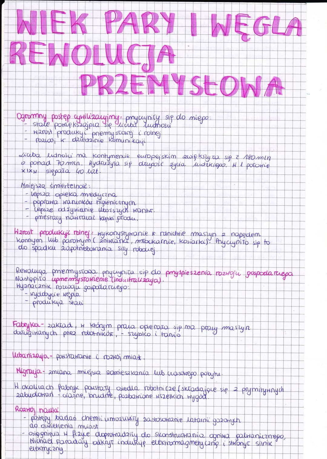 WIEK PARY I WĘGLA
REWOLUCJA
PRZEMYSŁOWA
do
Ogromny postep cywilizalimy: pmyczyniły się
stale pomiększajpia się licia muanosu
warost produky: