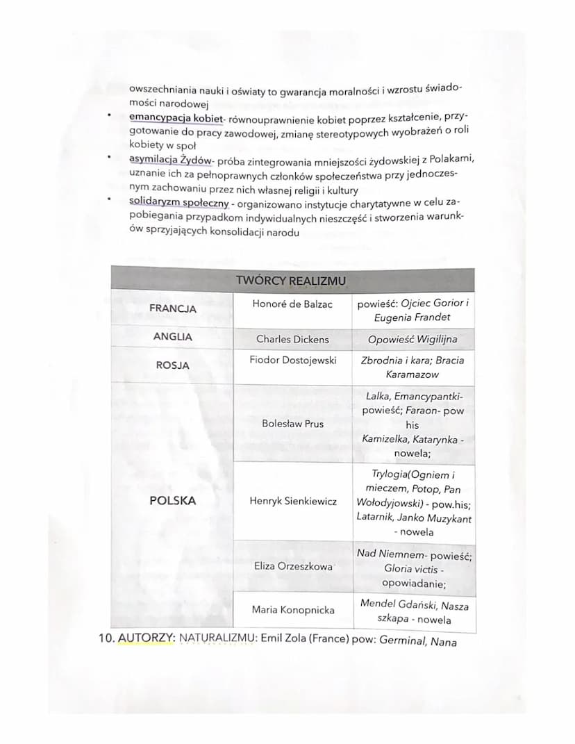POZYTYWIZM
1.NAZWA EPOKI:
EU: realizm - od prądu wiodącego w literaturze i sztuce; po raz pierwszy w
takim znaczeniu użył malarz Gustave Cou