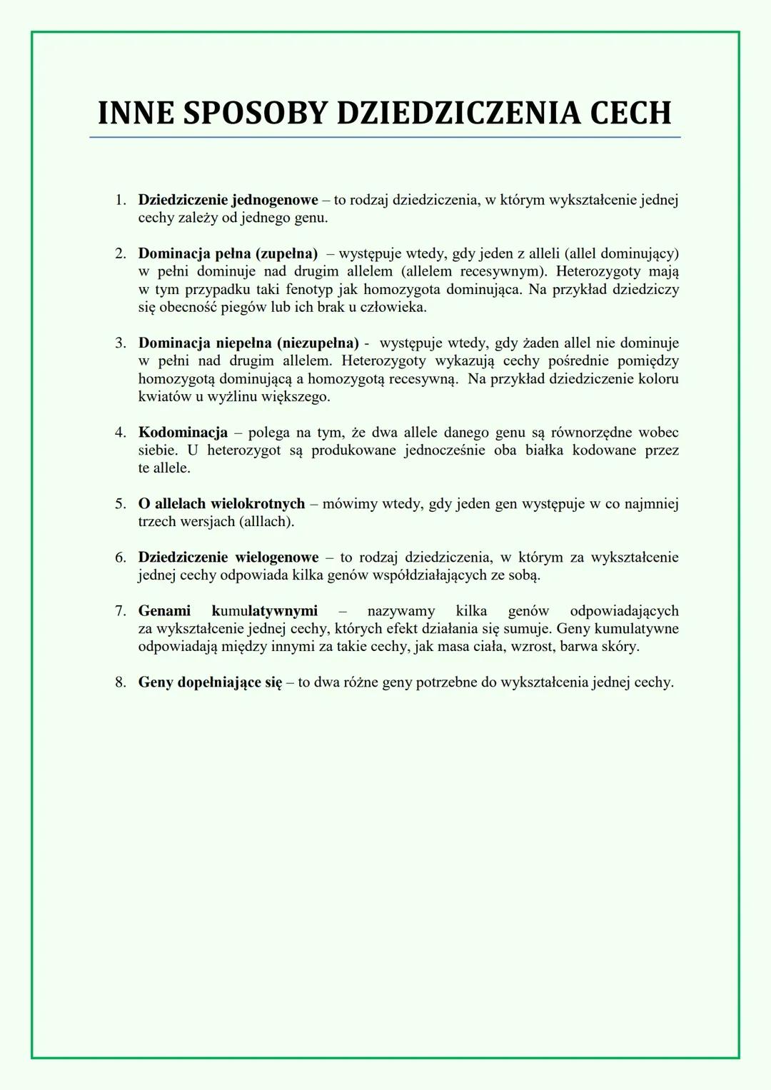 Alternatywne Sposoby Dziedziczenia Cech