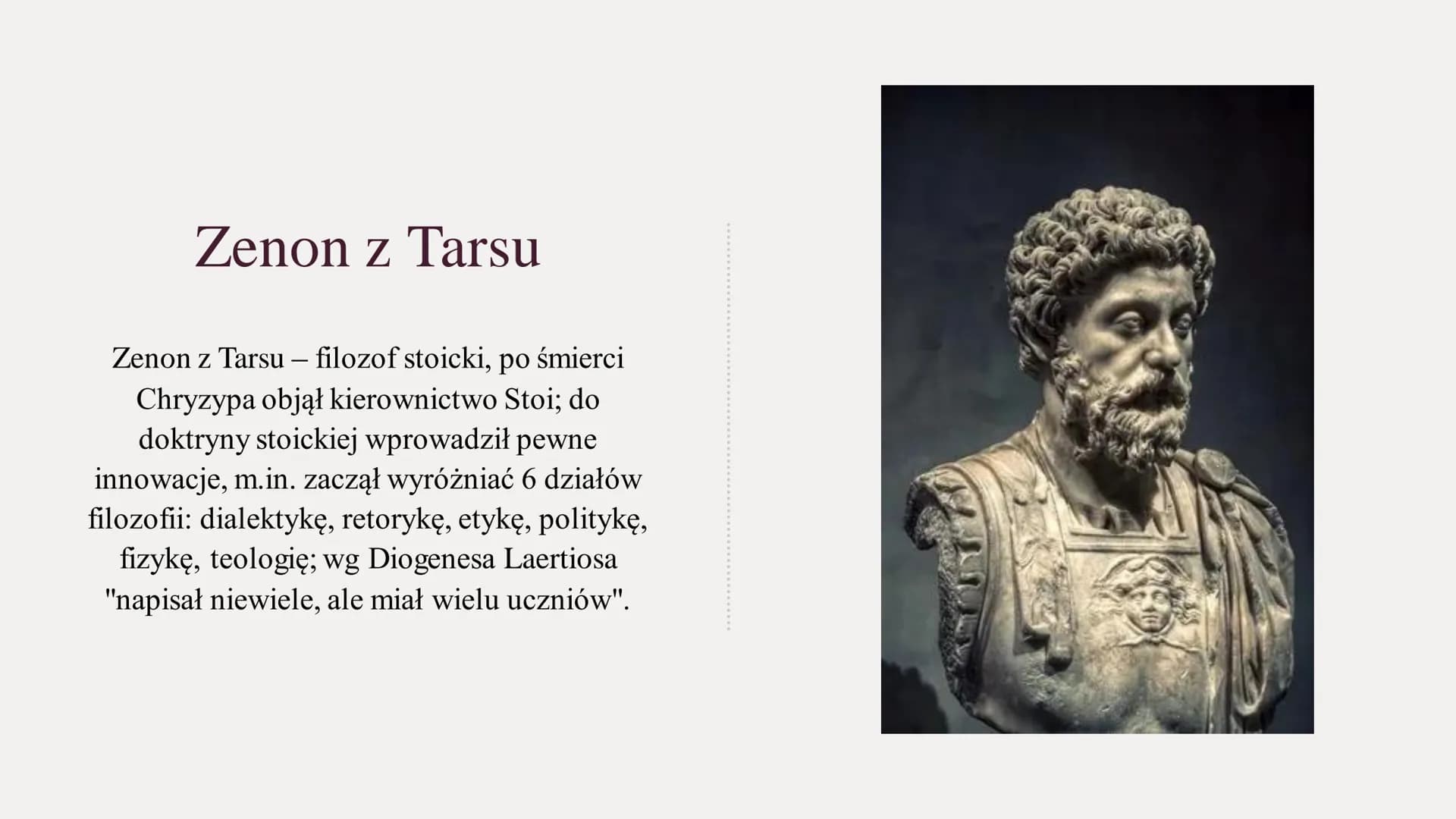 STOICYZM Stoicyzm
Stoicyzm - kierunek filozoficzny zakładający, że cnota pojmowana jako życie zgodnie
z zasadami rozumu i umiejętność godzen
