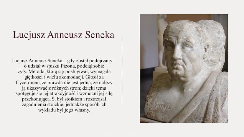STOICYZM Stoicyzm
Stoicyzm - kierunek filozoficzny zakładający, że cnota pojmowana jako życie zgodnie
z zasadami rozumu i umiejętność godzen
