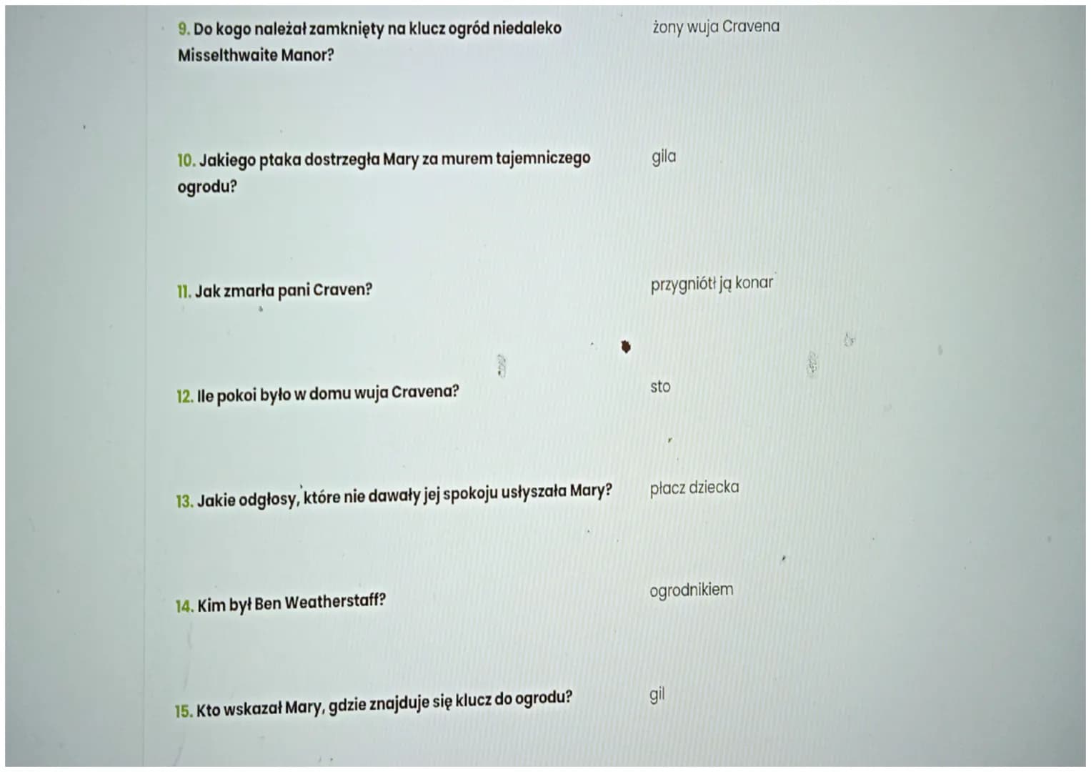 1. Gdzie urodziła się Mary?
2. Na co zmarli rodzice Mary?
3. Jakie przezwisko dostała Mary?
4. Czy Mary było smutno po śmierci rodziców?
5. 