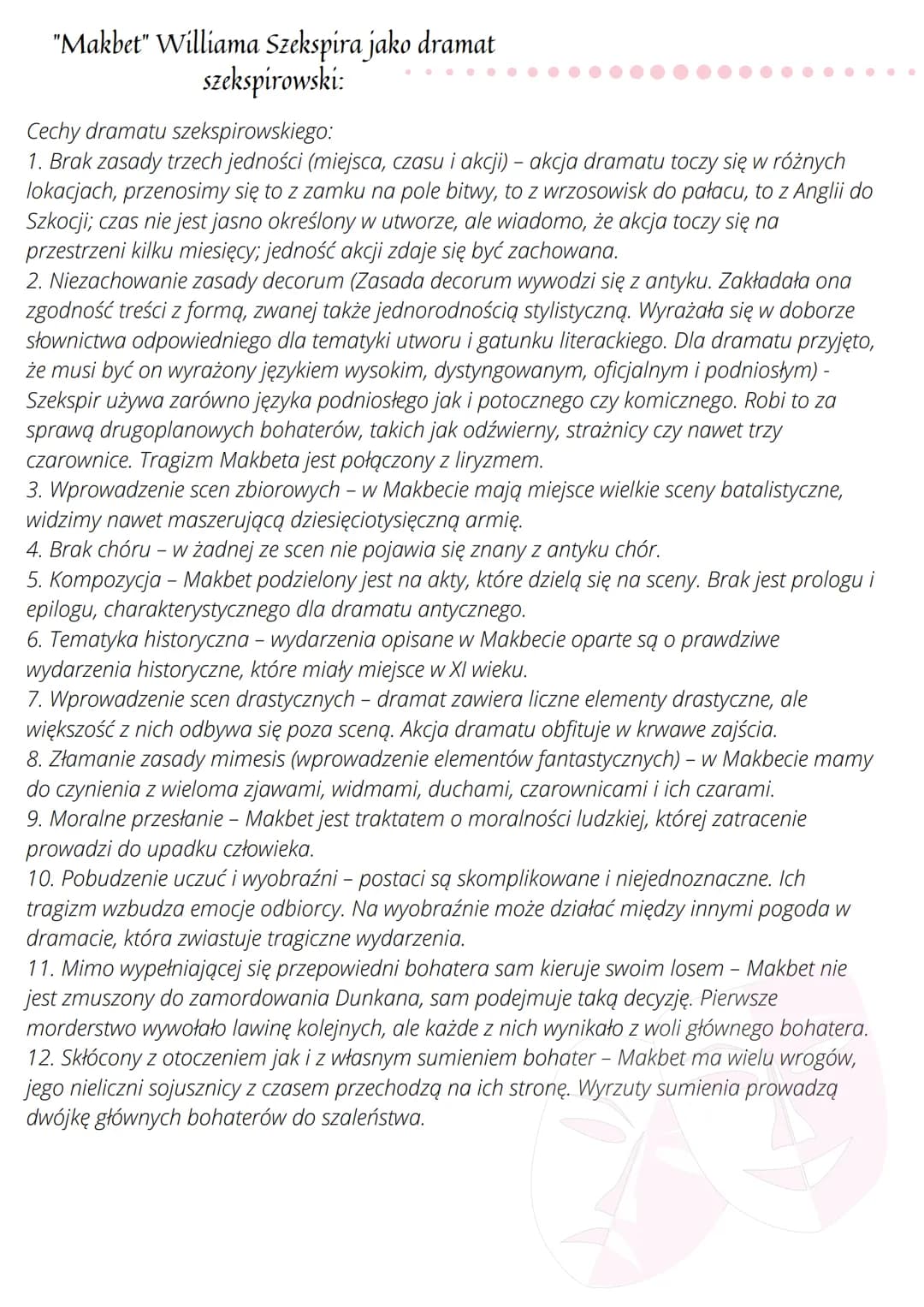 MAKBET
William Shakespeare
Dokładny czas powstania "Makbeta" nie jest znany, jednak sam tekst utworu pozwala
ustalić rok, w którym dramat mó