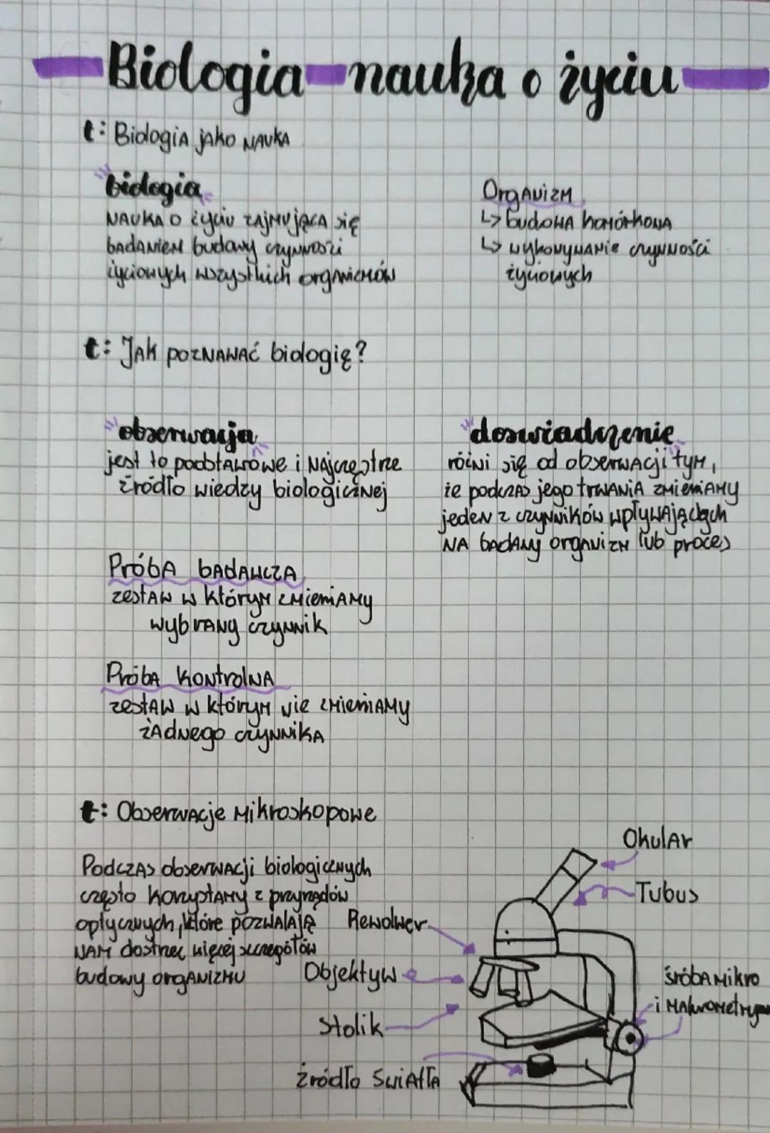 --- OCR Start ---
Biologia nauka o życiu
Bidogia jako NAUKA
bidogia
NAUKA o życiu zajmująca się
badaniem budawy czynności
cyciowych wszystki