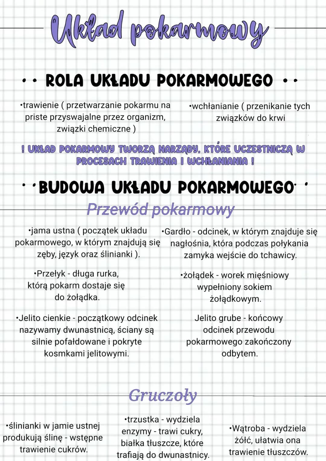 Uklad pokarmowy
ROLA UKŁADU POKARMOWEGO
chianianie (
wchłanianie (przenikanie tych
związków do krwi
przetwarza
trawienie (przetwarzanie poka