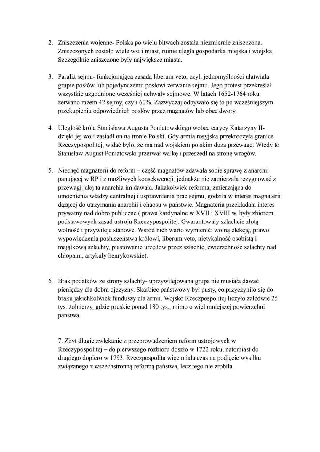 Upadek Rzeczpospolitej w XVIII w.
W XVIII wieku doszło do upadku Rzeczpospolitej. Skutkiem tego było zniknięciem Polski z
mapy Europy na 123