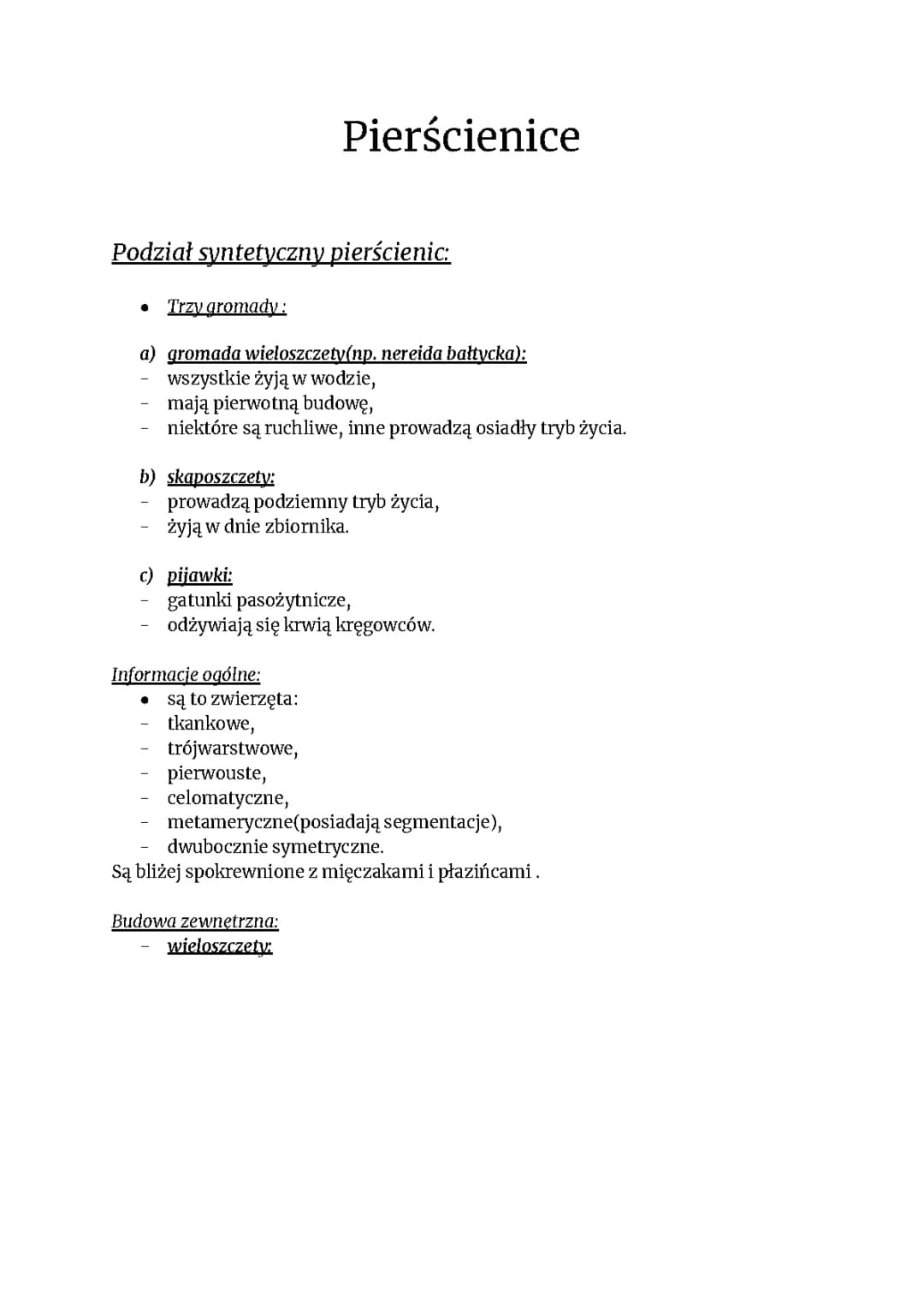 Pierścienice - Przedstawiciele, Budowa i Znaczenie