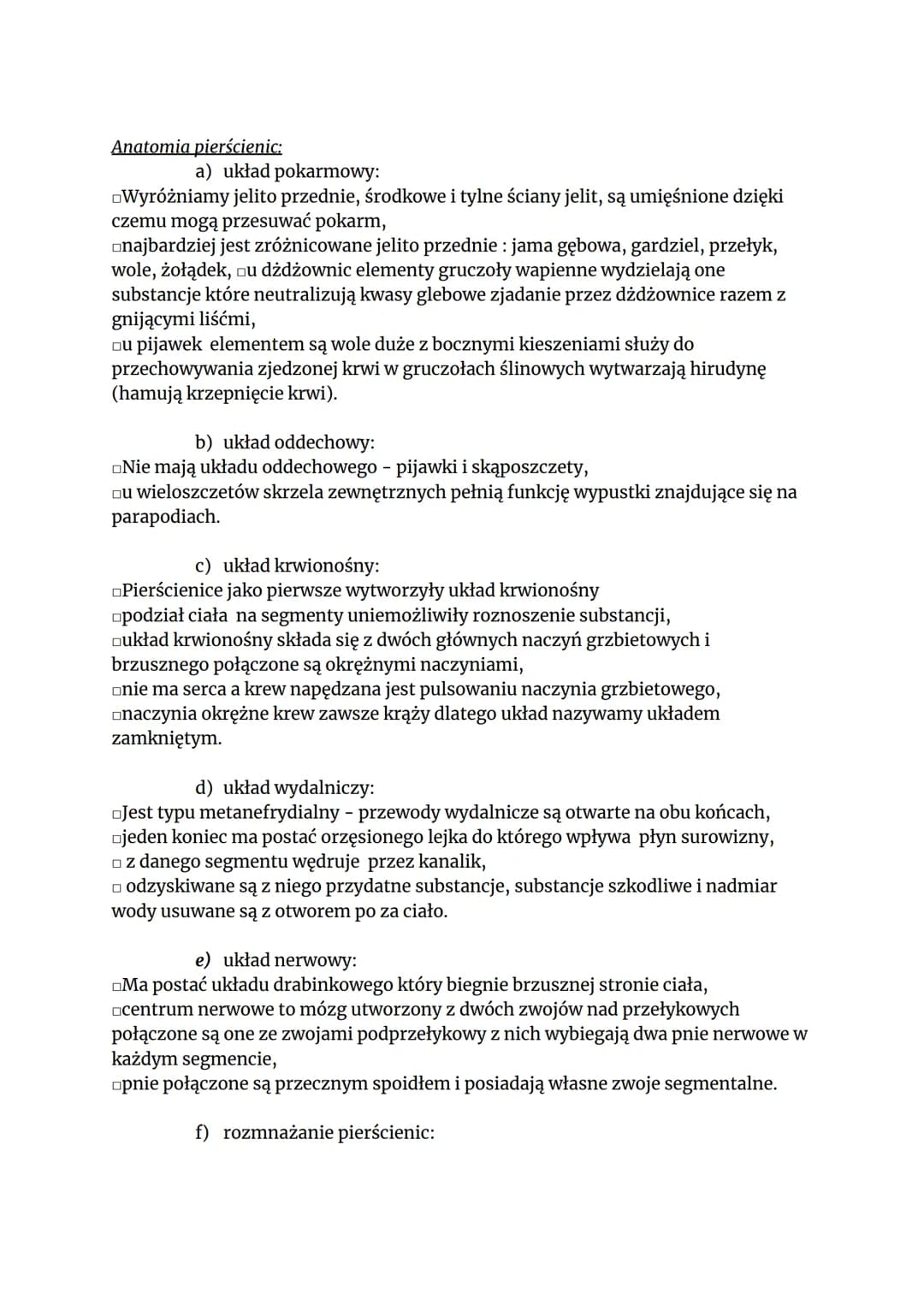 
<h2 id="podziasyntetycznypiercienic">Podział syntetyczny pierścienic</h2>
<p>Przedstawiciele pierścienic można podzielić syntetycznie na tr