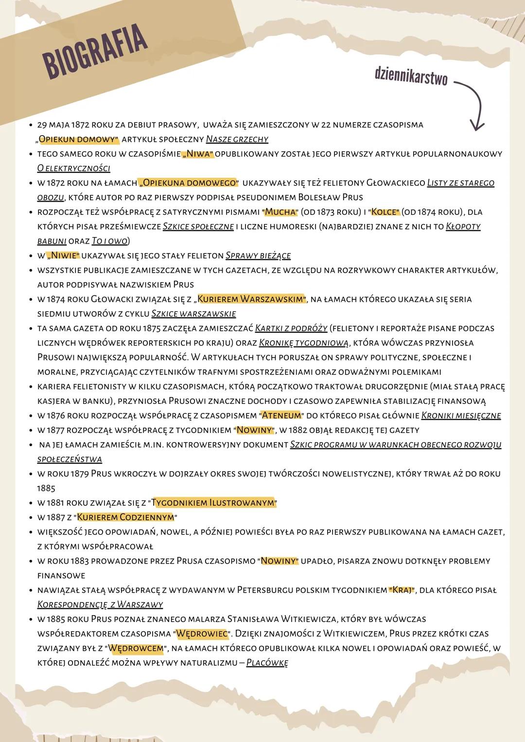 # BOLESŁAW PRUS

PRAWDZIWE IMIĘ TO:

# ALEKSANDER GŁOWACKI

dzieciństwo,
młodość, nauka

# BIOGRAFIA

OSIEROCONY W WIEKU 3 LAT PRZEZ MATKĘ,
