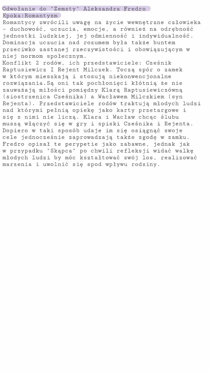 "Skąpiec"
Molier
-Epoka: Barok
Cechą charakterystyczną ówczesnych dzieł
literackich jest wysublimowany, bogaty i ozdobny
język oraz powszech
