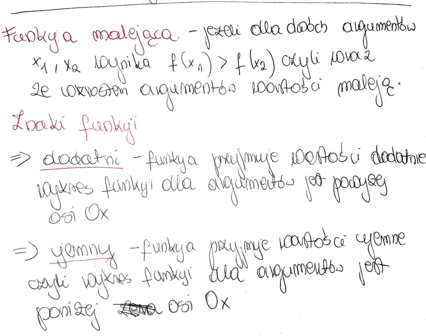 Odczytywanie z coykresu
funkyje
2 wykresu funkyi powinno się odcxytywać
datedzinę funkyi - nazywanny zbiór tych argumenthe
X, dla których fu