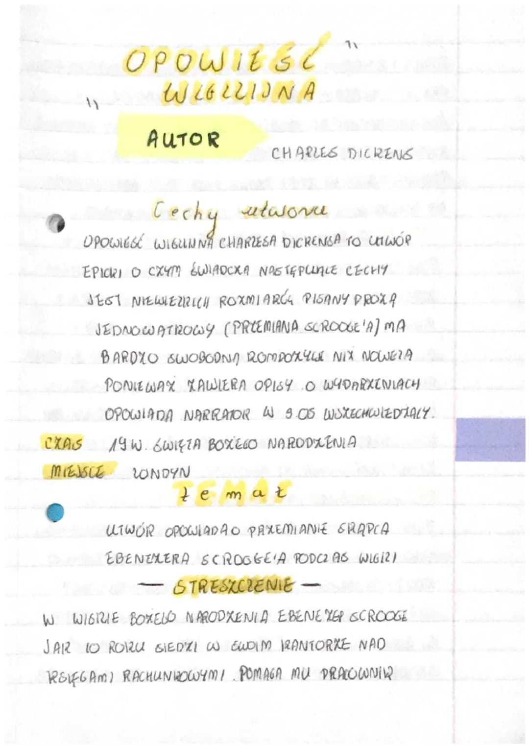 OPOWIEŚ
WLELLIONA
AUTOR
CHARLES DICKENS
Cechy vtwone
OPOWIEŚĆ WIGUNNA CHARZESA DICRENSA TO UTWÓR
EPICKI O CXYM ŚWIADCKA NASTĘPULACE CECHY
JE