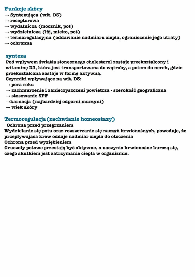 Budowa i funkcje skóry
Budowa skóry:
Naskórek
budowa:
→nabłonek wielowarstwowy płaski
→warstwa zrogowaciała (kreatyna)
→warstwa rozrodcza (n