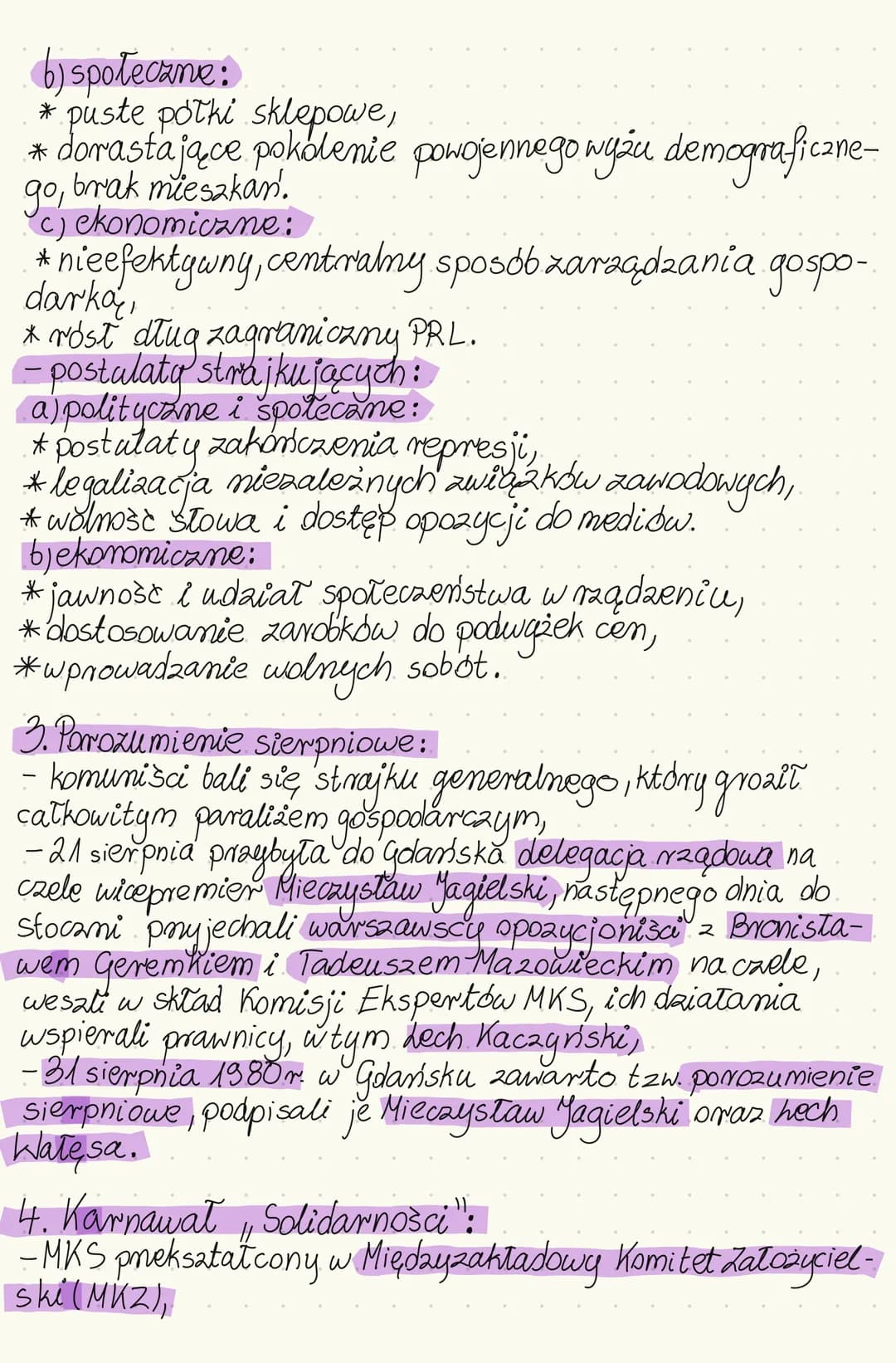 Narodziny
„Solidarności"
1. Wydarzenia sierpniowe:
- pogorszenie sytuacji ekonomicznej PRL wynikające.
niewydolności komunistycznej gospodar