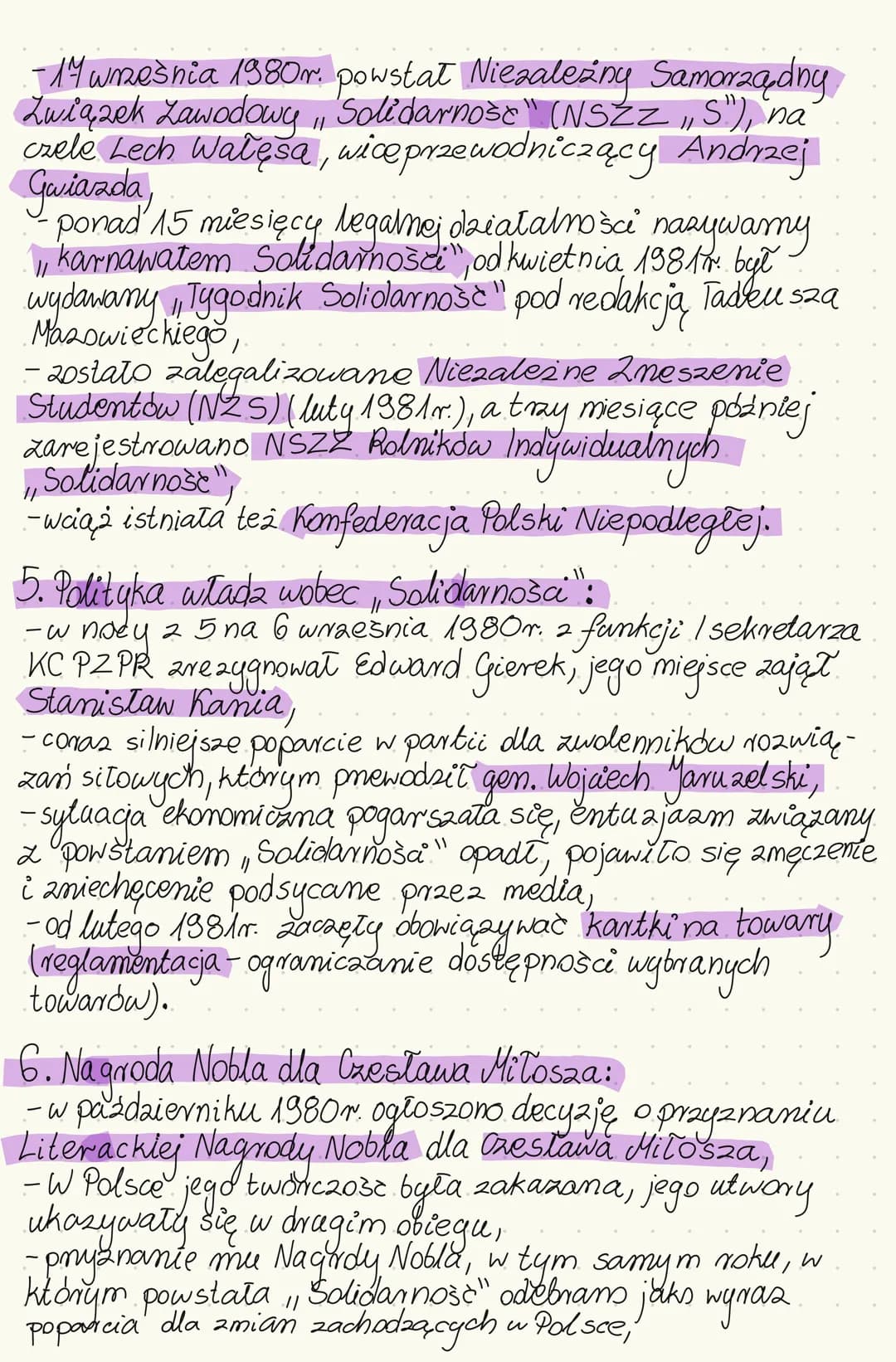 Narodziny
„Solidarności"
1. Wydarzenia sierpniowe:
- pogorszenie sytuacji ekonomicznej PRL wynikające.
niewydolności komunistycznej gospodar
