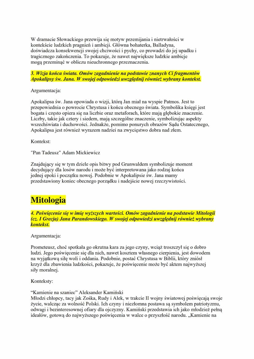 --- OCR Start ---
Biblia
1. Motyw cierpienia niezawinionego. Omów zagadnienie na podstawie znanych Ci
fragmentów Księgi Hioba. W swojej odpo
