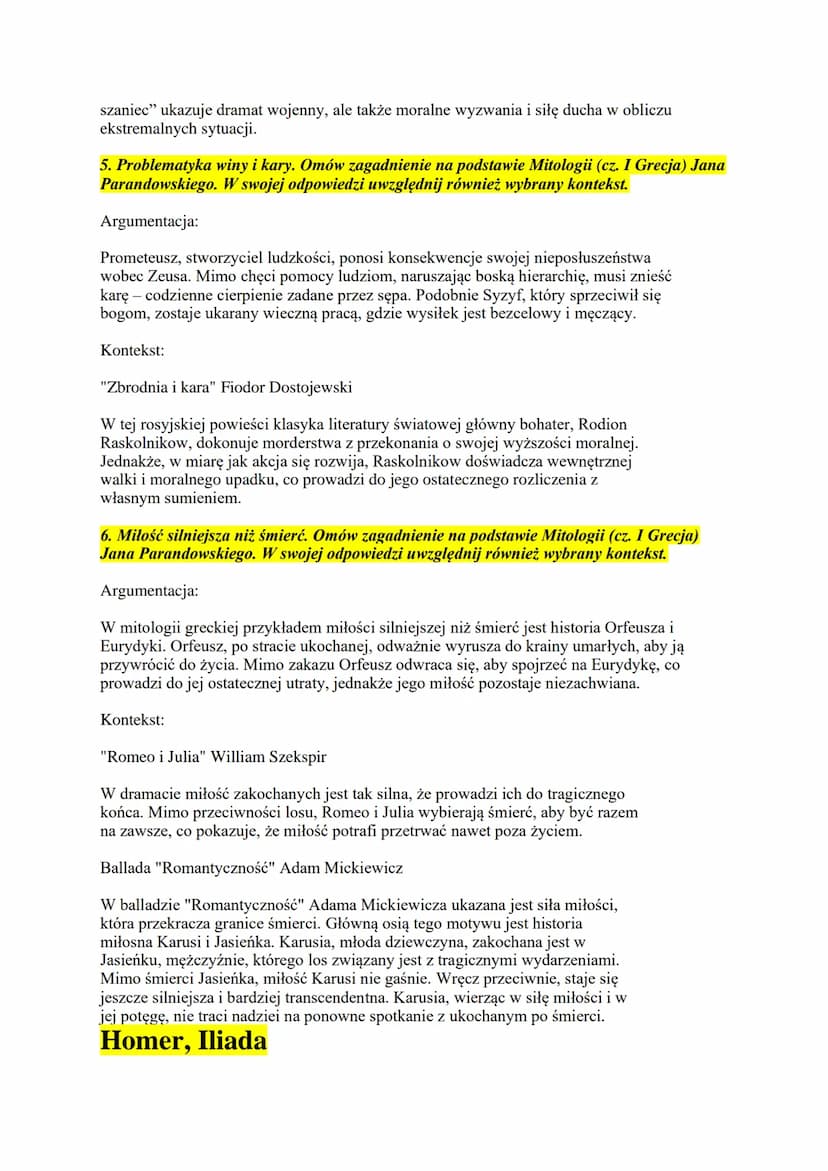 --- OCR Start ---
Biblia
1. Motyw cierpienia niezawinionego. Omów zagadnienie na podstawie znanych Ci
fragmentów Księgi Hioba. W swojej odpo