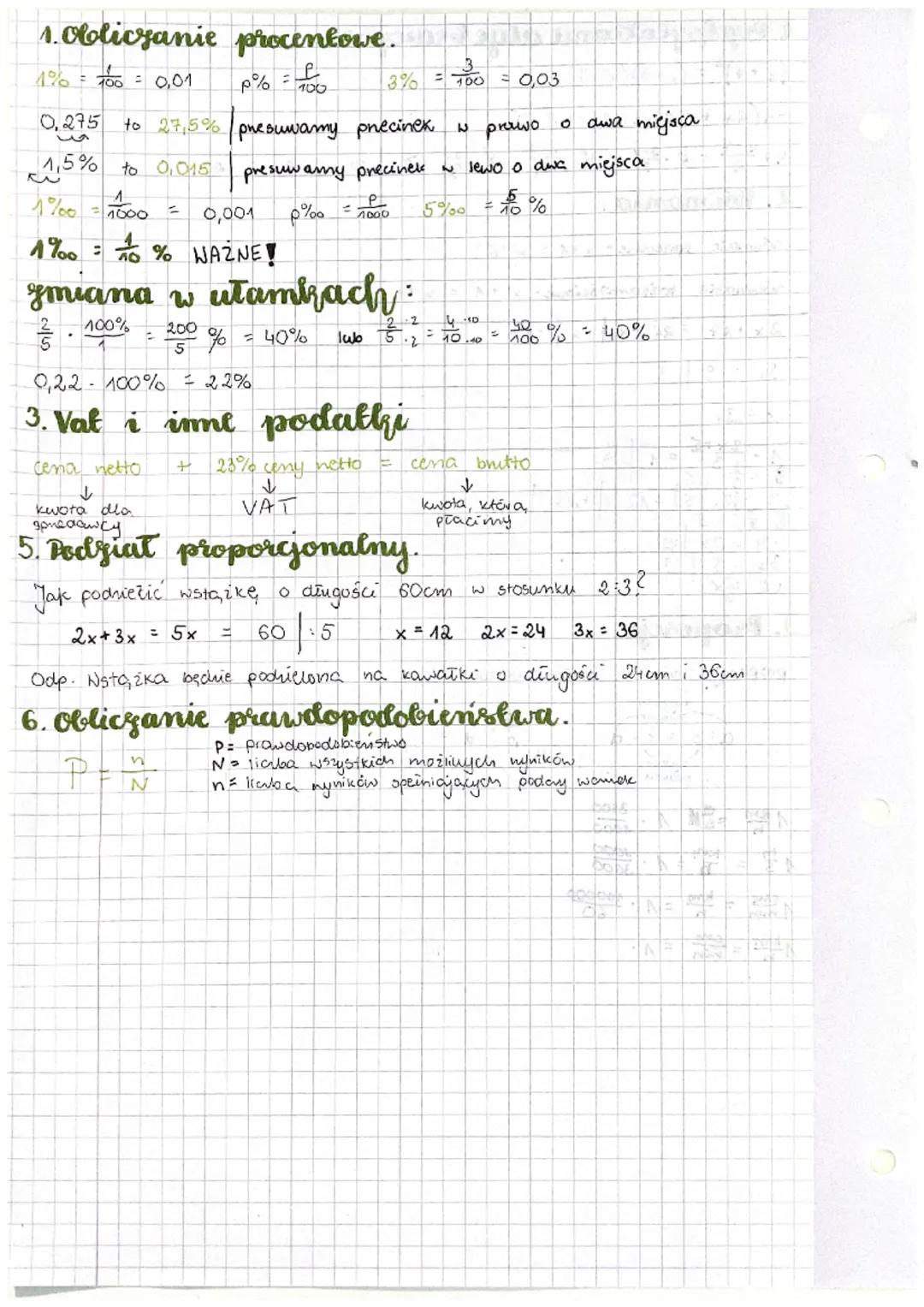 # 1. Obliczanie procentowe.
1% 100 = 0,01
p% = $\frac{p}{100}$
3% = $\frac{3}{100}$ = 0,03
0,275 to 27,5% pnesuwamy precinek w prawo o awa m