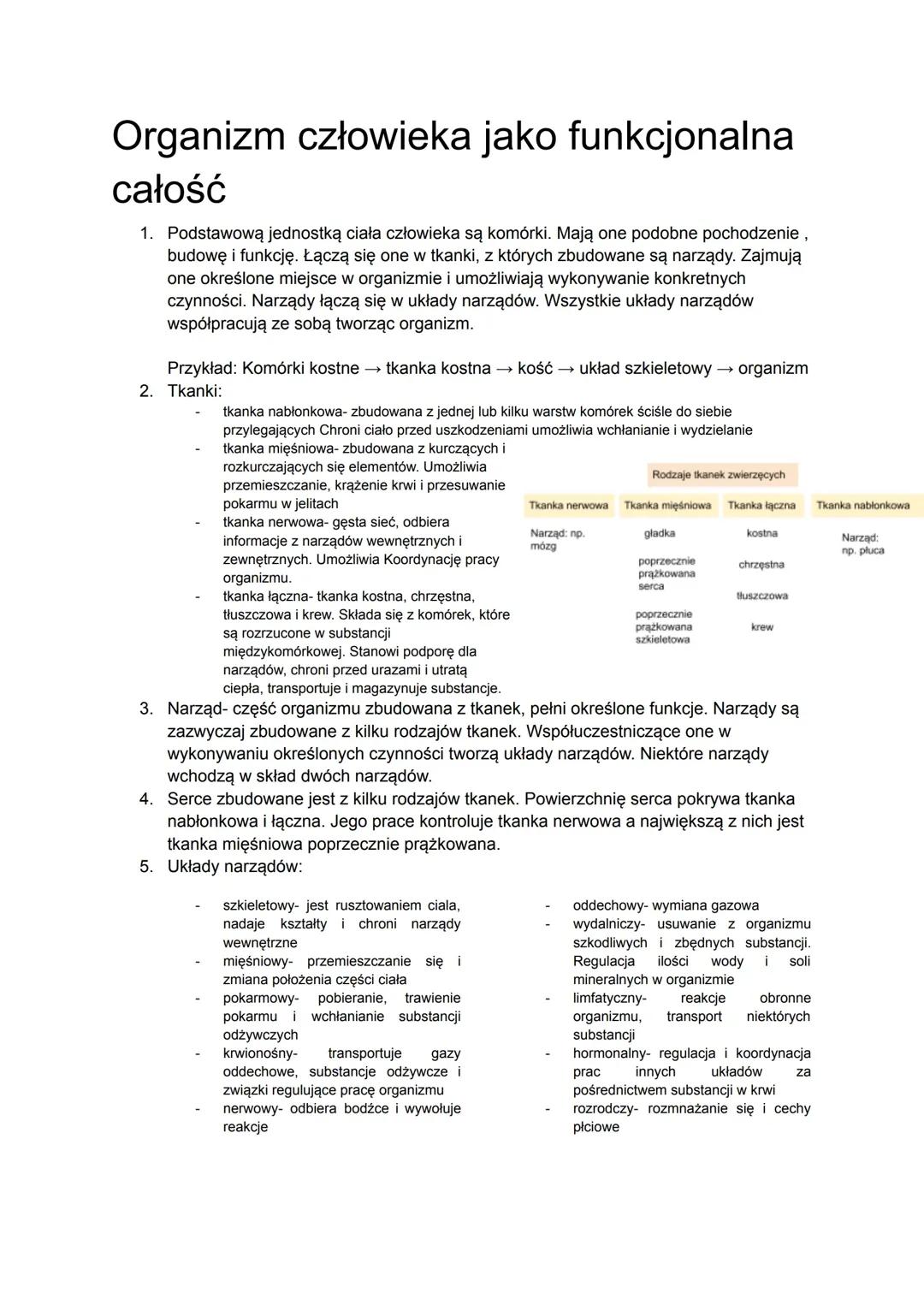 Organizm człowieka jako funkcjonalna całość