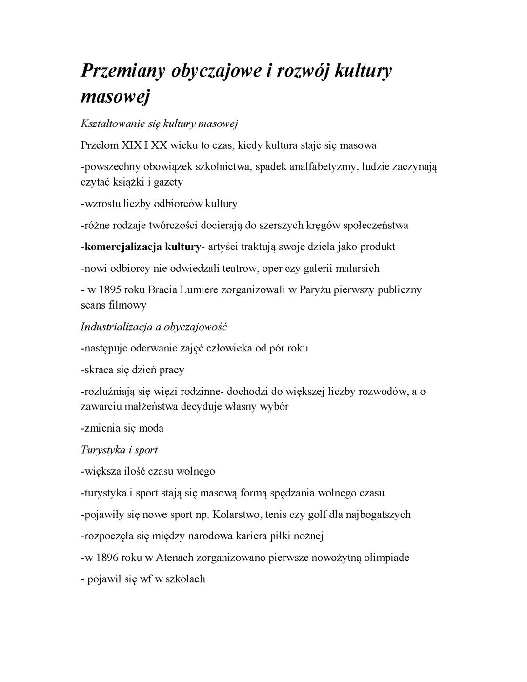 Przemiany Społeczno-Kulturowe XIX Wieku