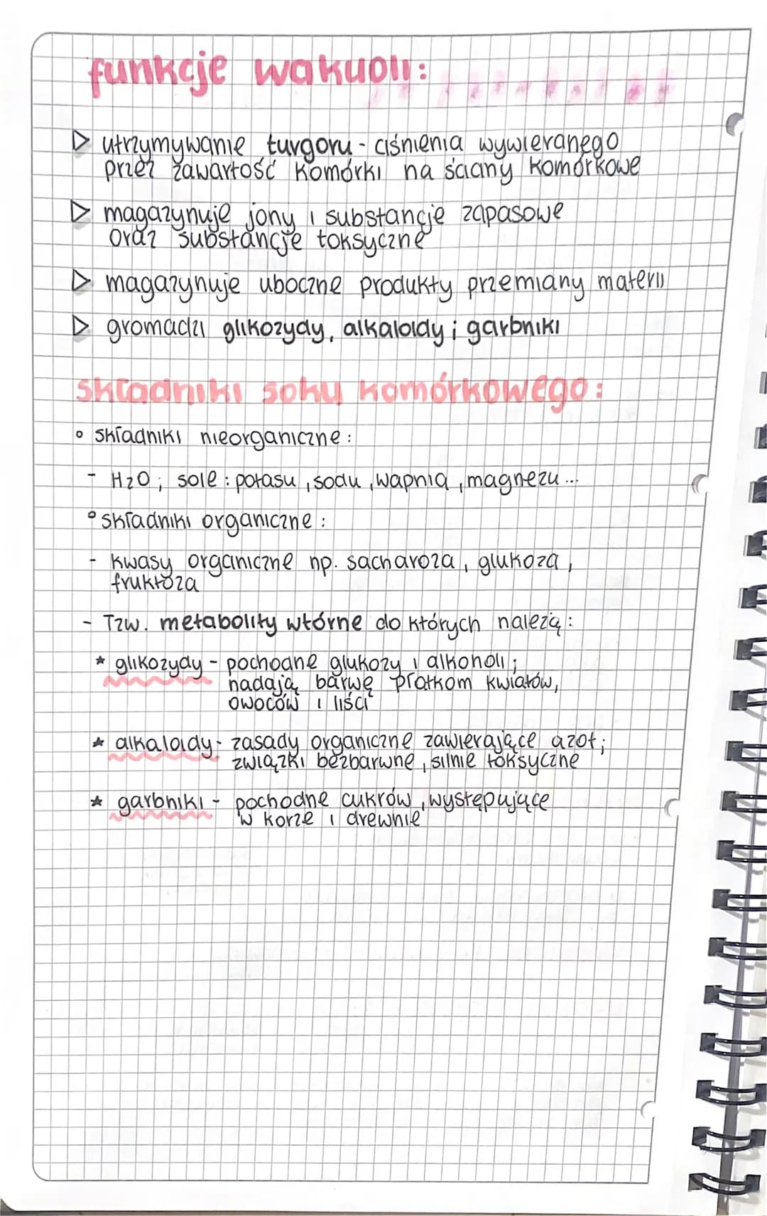 Lyukuole ROŚLINNE ~
↳Wakuole roślinne - mają postać pęcherzyków
otoczonych jedną broną zwana tonoplastem
Ich wnętrze wypeľnia sok Homorkowy,