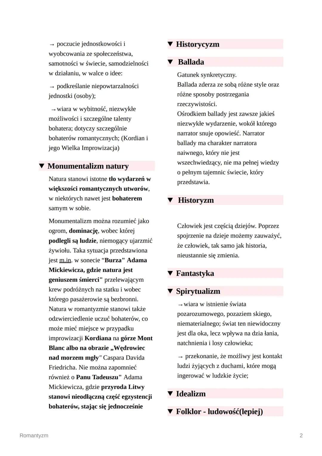 Romantyzm
źródło: Samodzielnik
Pojęcia do omówienia
▼ Irracjonalizm
Przeciwieństwo oświeceniowego
racjonalizmu;
poznawanie świata zdaniem
ir