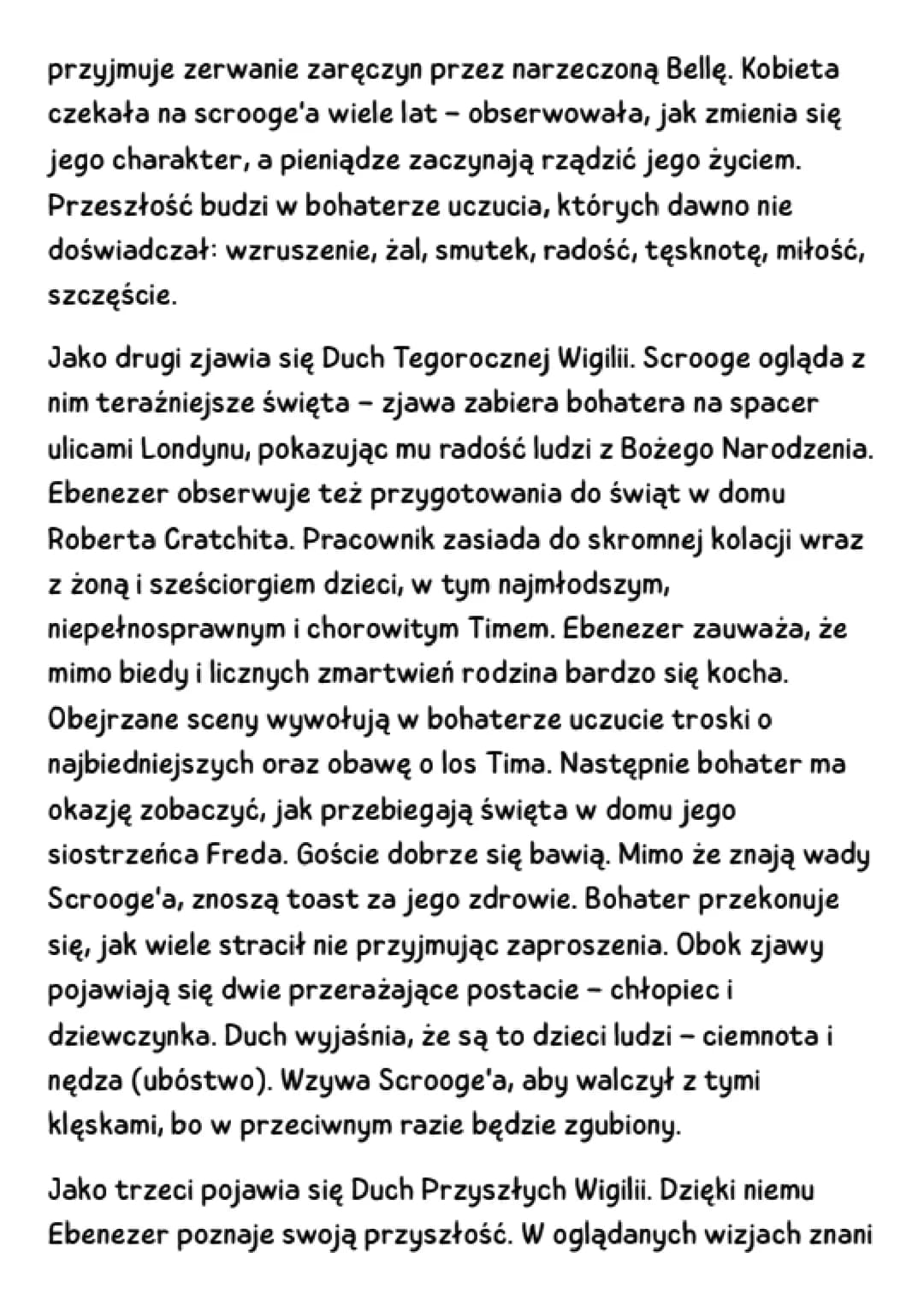 OPOWIEŚĆ WIGILIJNA
streszczenie
W wigilię Bożego Narodzenia Ebenezer Scrooge jak
siedzi w swoim kantorze nad księgami rachunkowymi. Pomaga m