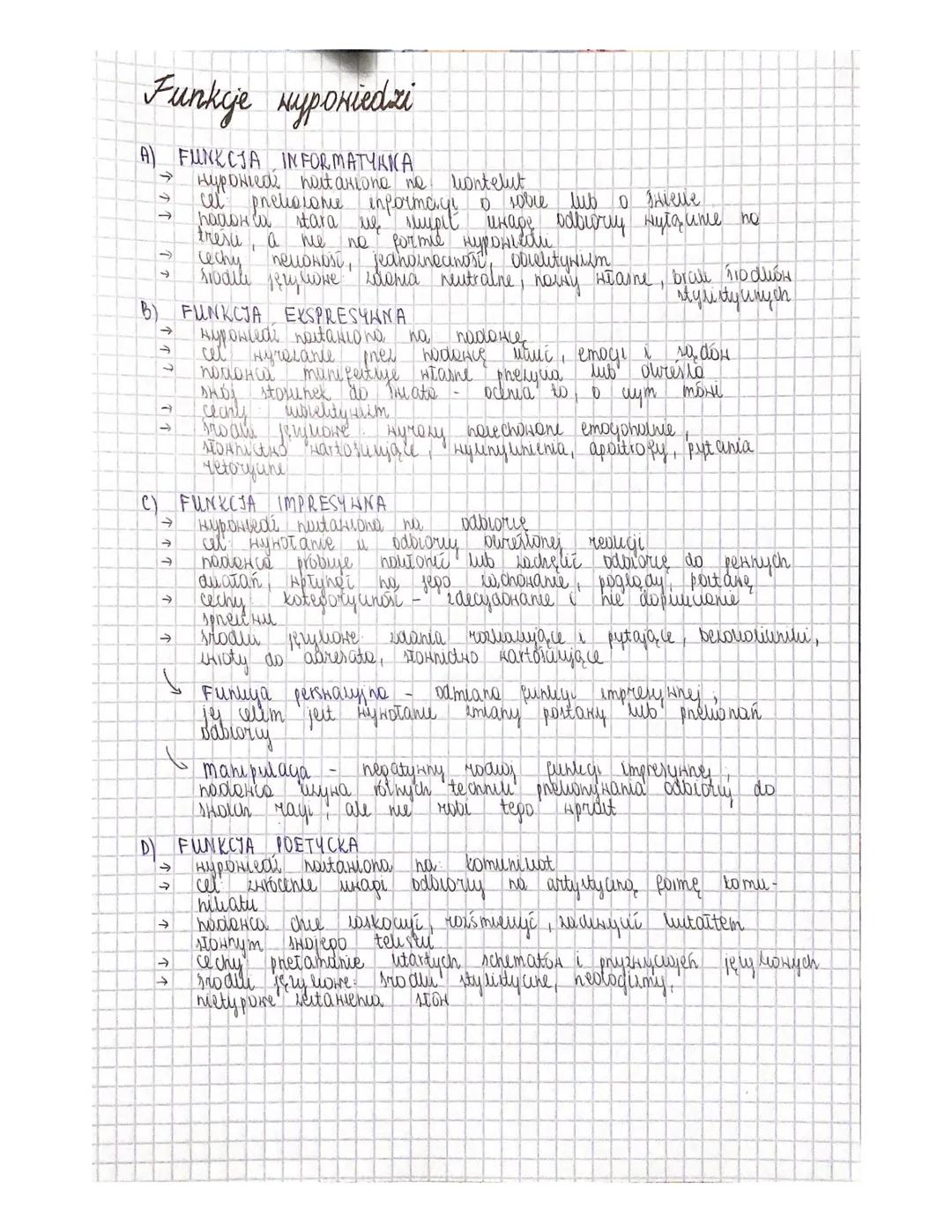 Funkije муронiedzi
A) FUNKCJA INFORMATYANA
→ Hypowied heit azione no wontelut
Il prelisione
informace o sobie lub o Shielle
пайанси stara му