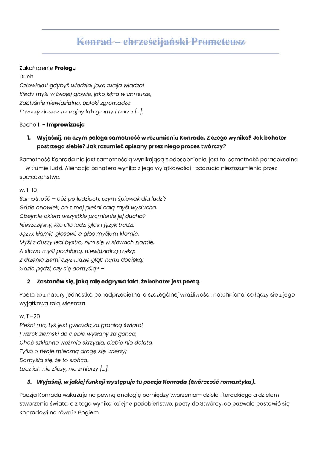 Dziady cz. III Wielka Improwizacja