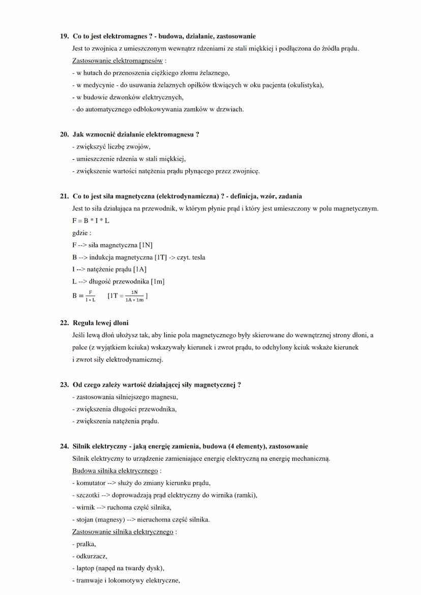 1. Co to jest magnes trwały?
Jest to ferromagnetyk po uporządkowaniu domen magnetycznych.
2. Na czym polega namagnesowanie ?
Jest to stan up