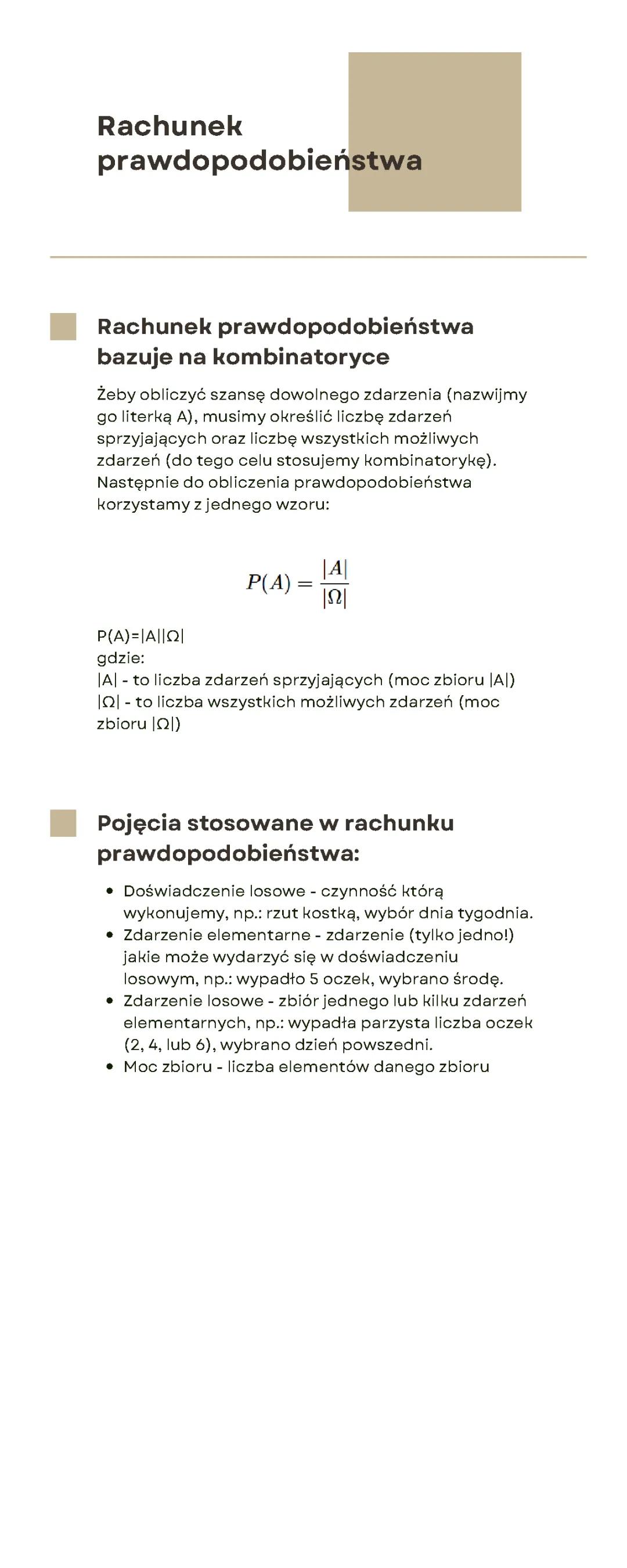 Rachunek prawdopodobieństwa klasa 8 - zadania, wzory i kluczowe pojęcia