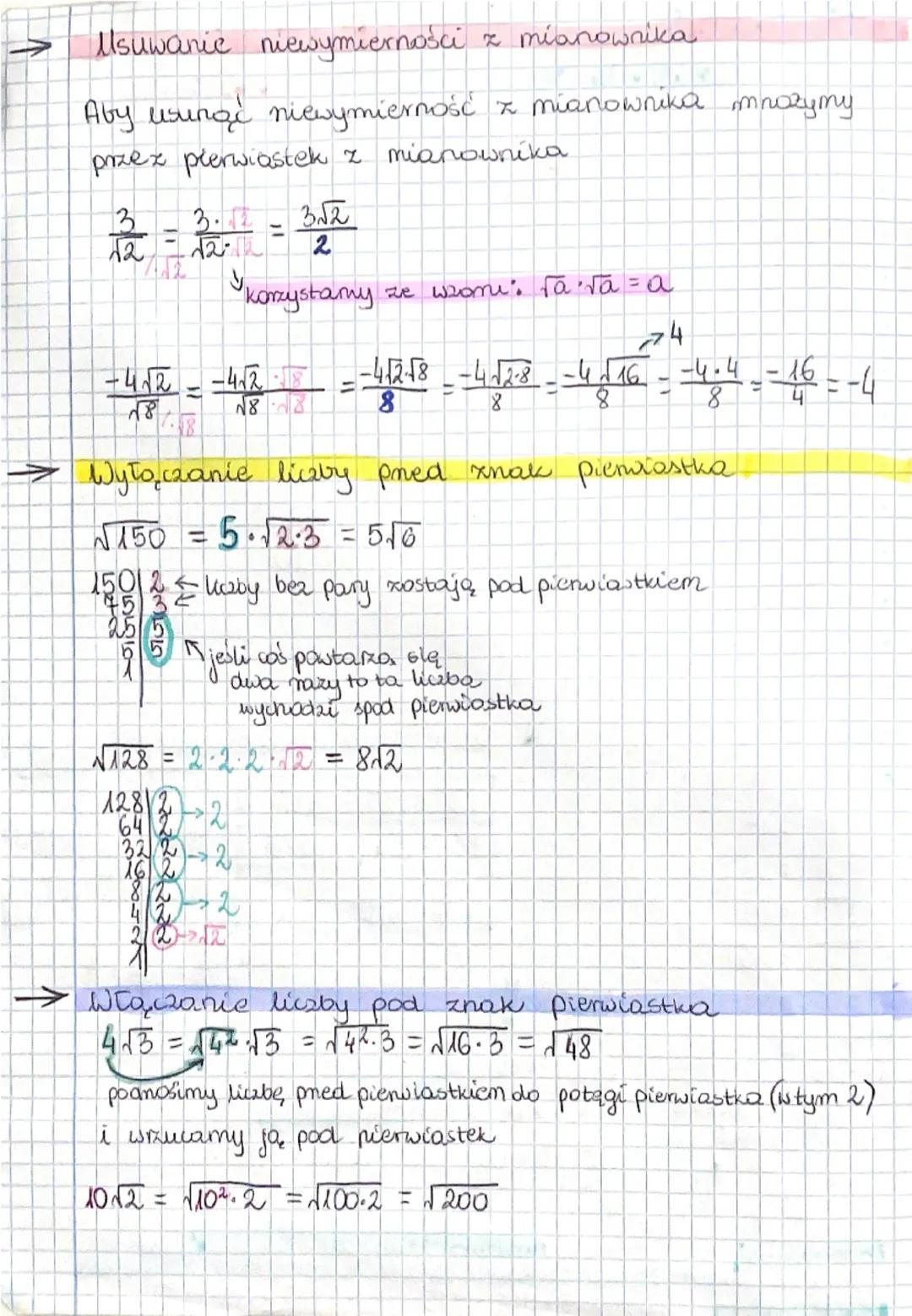 # Pierwiastki
kwaadratowe
- $\sqrt{4} = 2$
- $\sqrt{9} = 3$
- $\sqrt{16} = 4$
- $\sqrt{25} = 5$
- $\sqrt{36} = 6$
- $\sqrt{49} = 7$
- $\sqrt