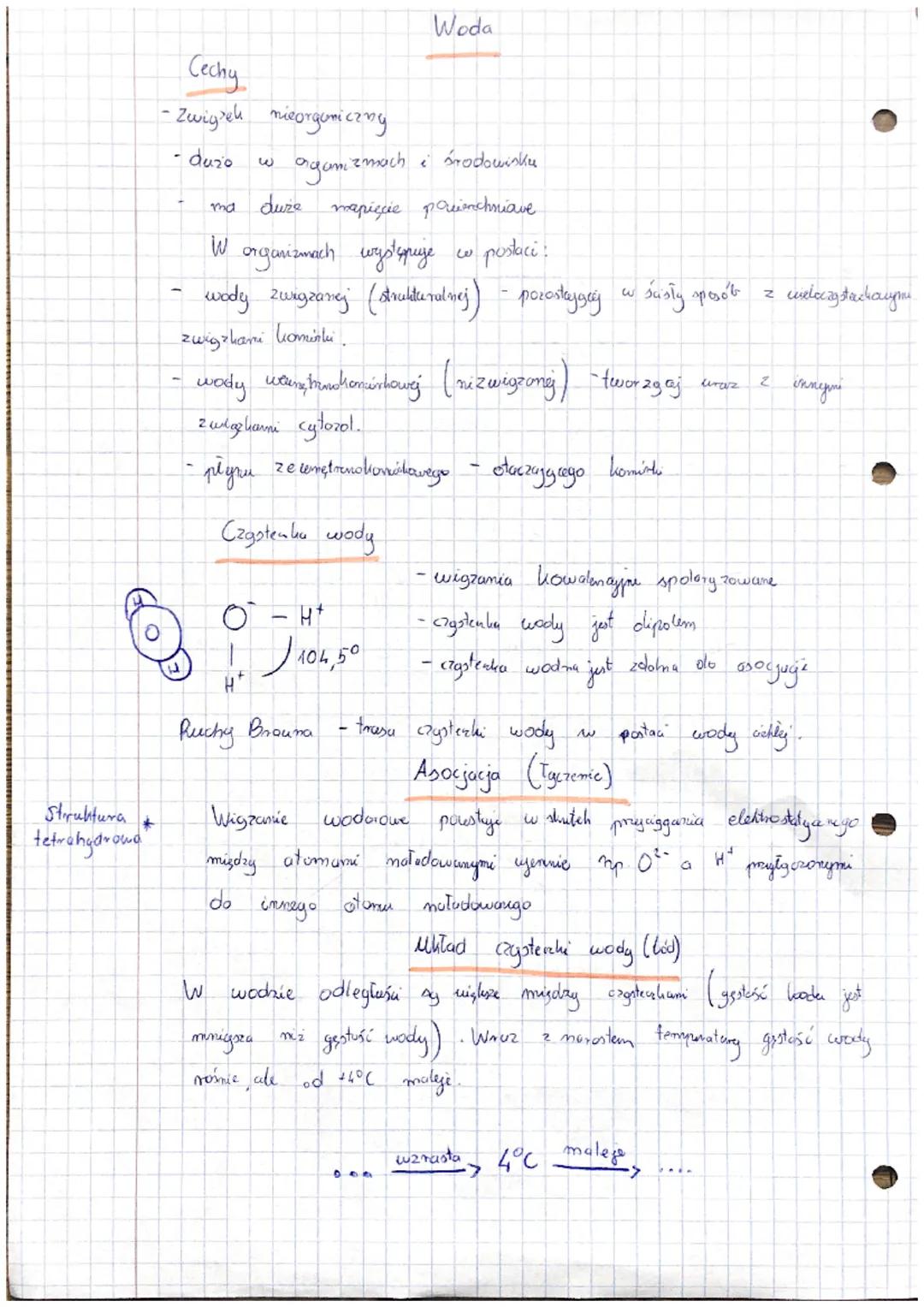 Cechy
- Zwigsek nieorganiczny
Woda
- dużo
ω
aganizmach i środowisku
ma
duże
mapięcie ponchriave
-
-
W
organizmach występuje co postaci:
3
wo