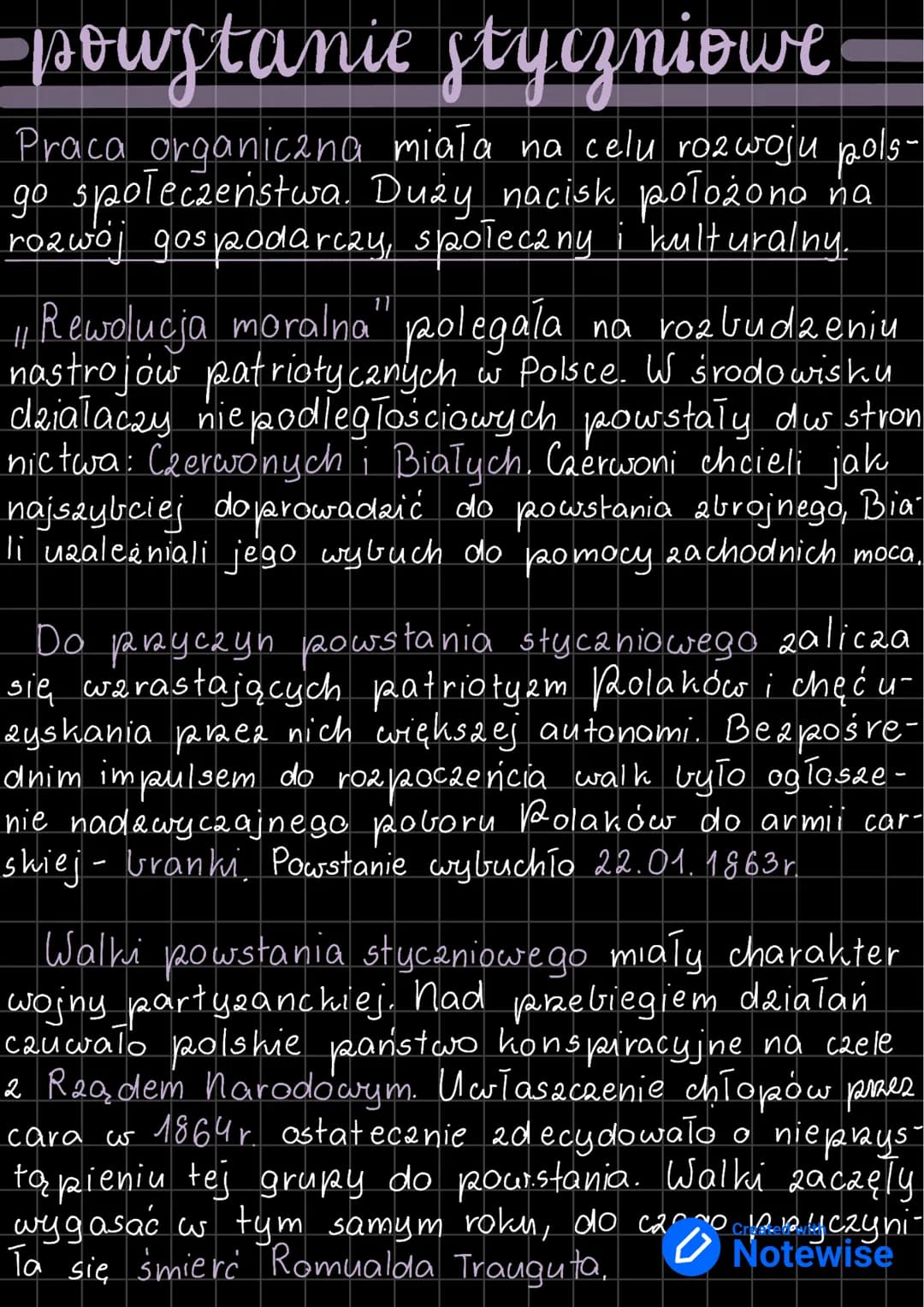 -powstanie styczniowe
Praca organiczna miała na celu rozwoju pols-
go społeczeństwa. Duży nacisk położono
rozwój gospodarczy, społeczny i ku