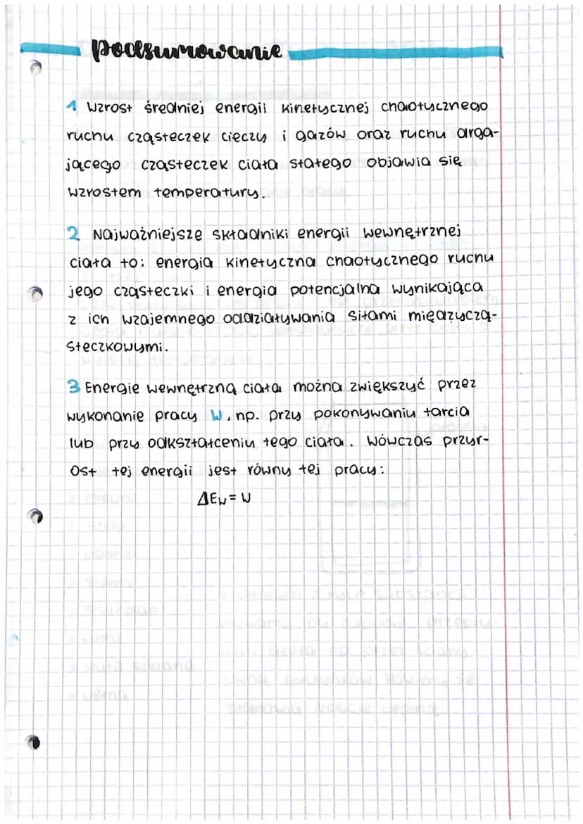 fizyka
przemiany energi w
zjawiskach cieplnyh
Energia wewnętrzna i jej
zmiana przez wylzoncunie
Czym jest energia wewnętrzna ?,
W termodynam